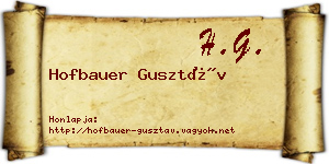 Hofbauer Gusztáv névjegykártya