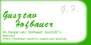 gusztav hofbauer business card